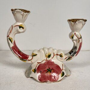 Pereiras Valado Portugal Handpainted White Gold Candle Holder Unique Gift